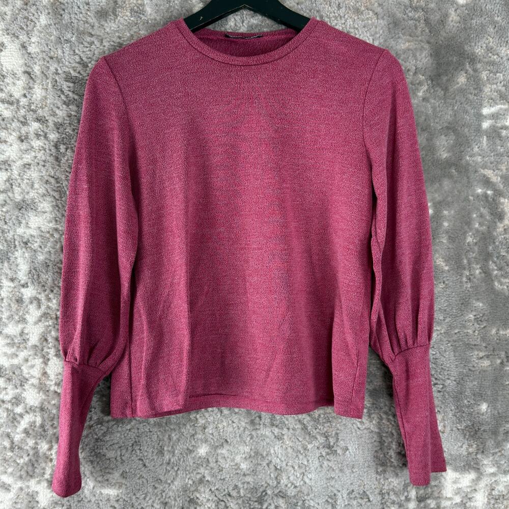 The Fifth Label Size XS Stretch Crew Neck Top Pink Long Sleeve Casual Pullover